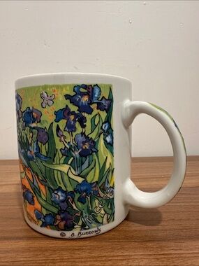 J. Burrows  , Vincent  Van Gogh Inspired Iris Floral Mug - Blue & Green
